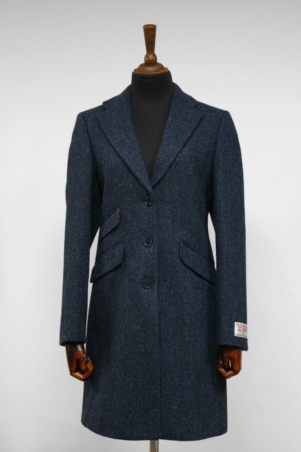 Harris Tweed Tori Coat, Navy Herringbone – Harris Tweed Tori Coat