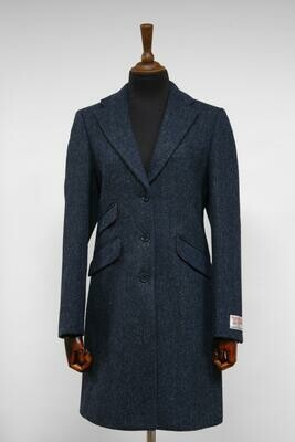 Harris Tweed Tori Coat | Navy Herringbone