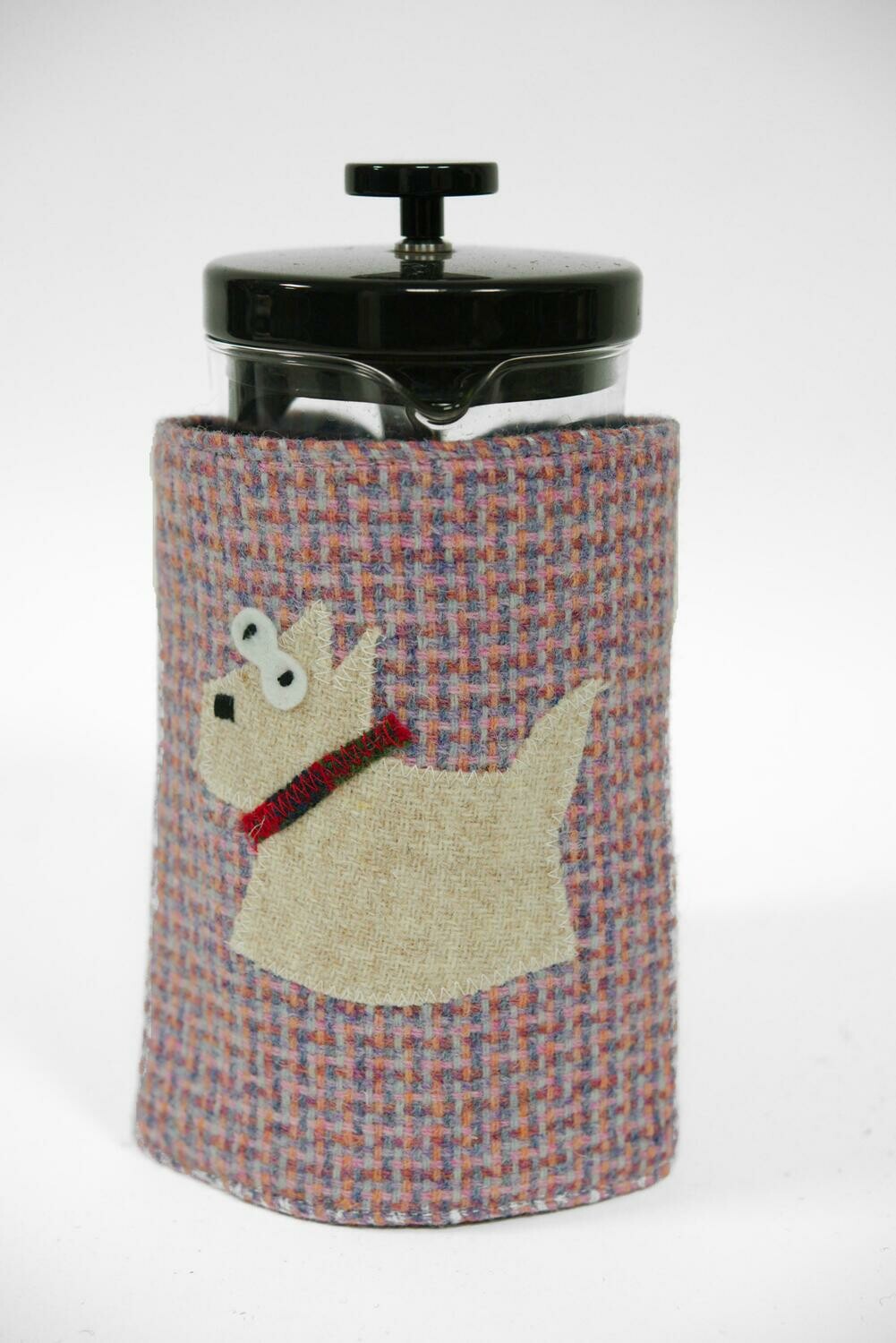 Harris Tweed Cafetiere Cosy Pink Lilac Weave (Scottie Dog)