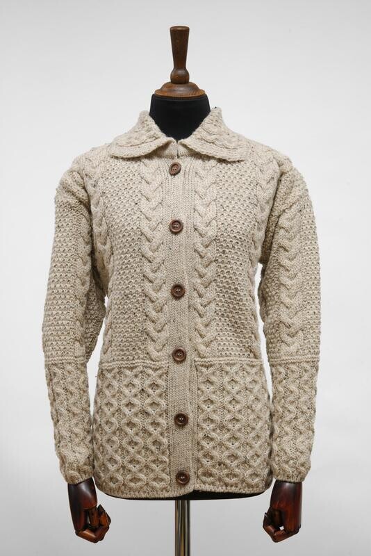 Aran Pattern Cardigan | Skiddaw (Dark Buttons)