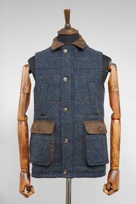 Harris Tweed Chuck Country Gilet | Blue Multi
