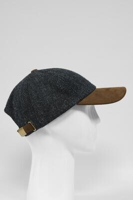 Harris Tweed Baseball Cap | Dark Charcoal Herringbone (HH)