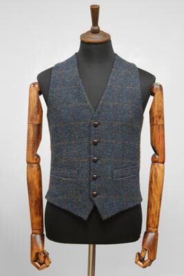 Harris Tweed Iain Waistcoat | Blue Multi