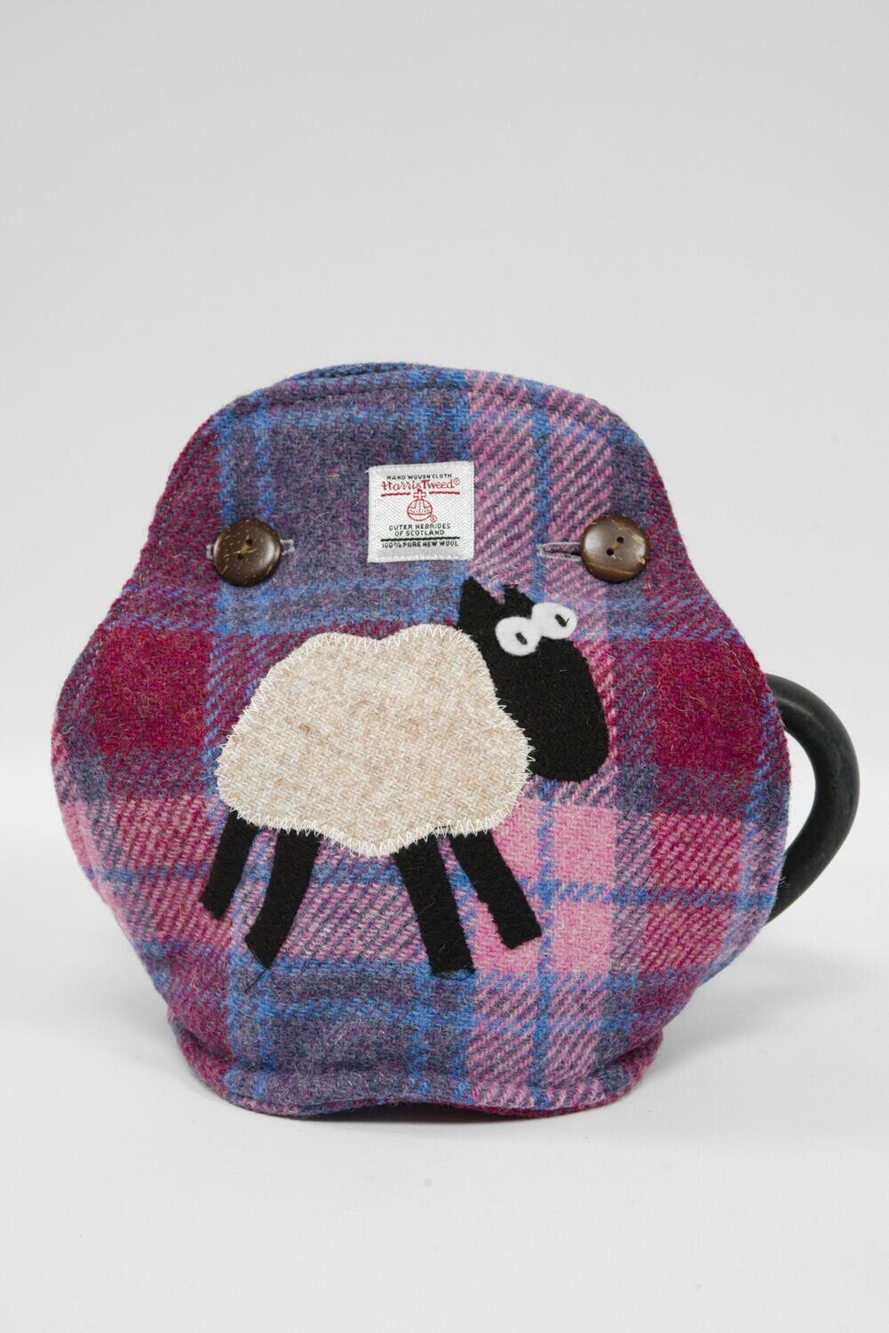 Harris Tweed Tea Cosy | Lilac Pink Check Sheep