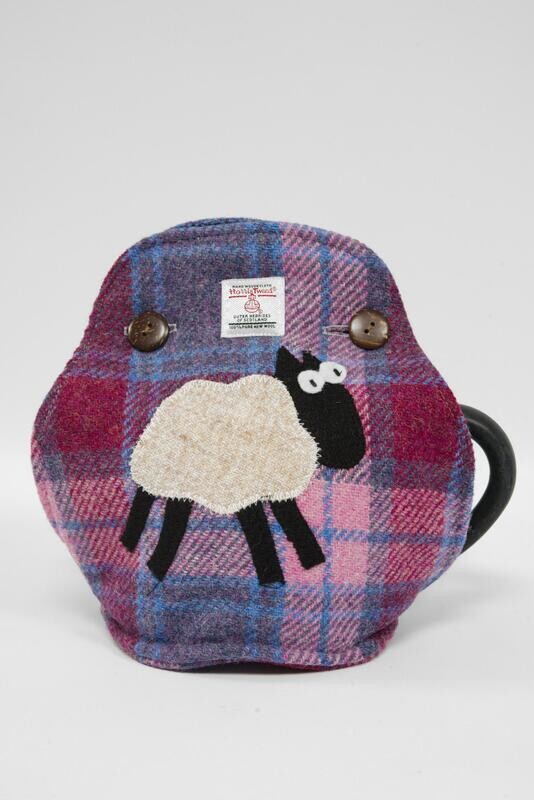 Harris Tweed Tea Cosy | Lilac Pink Check Sheep