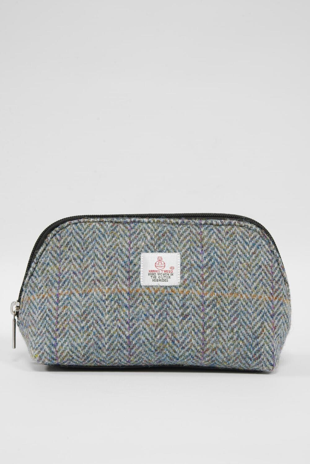 Harris Tweed Cosmetic Bag Style 2 HB132 (Black Leather) Harris