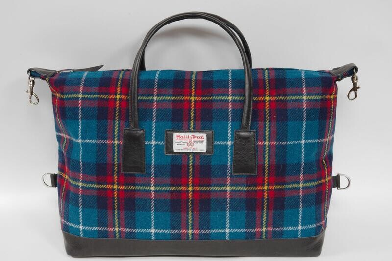 Harris Tweed Luggage Bag | A0216 (Black Leather)