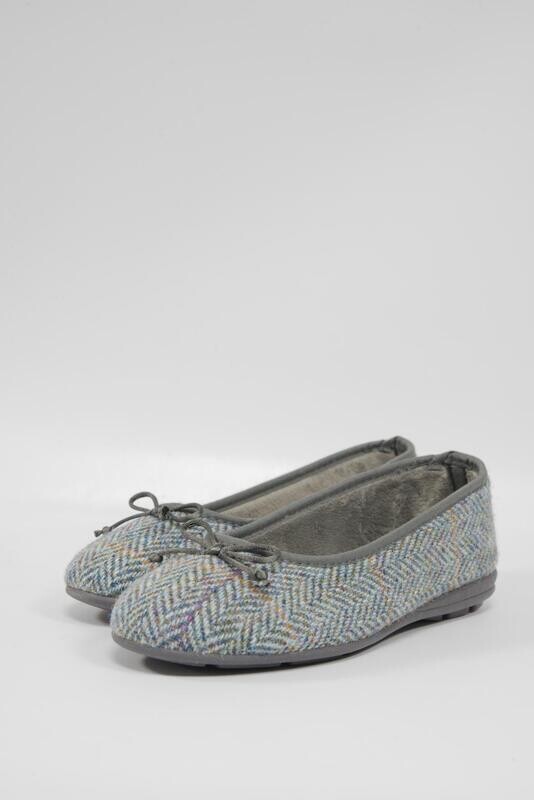 Harris Tweed Ballerina Pumps | HB132 Opal
