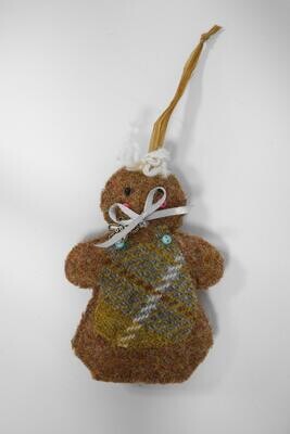 Harris Tweed Christmas Decoration | Gingerbread Tree Decoration A0102
