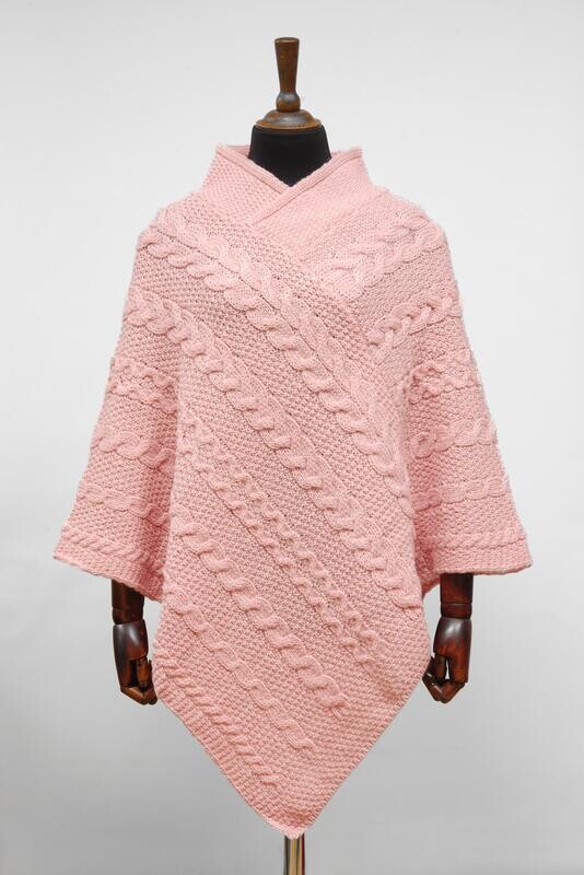 V-Neck Poncho | Pink