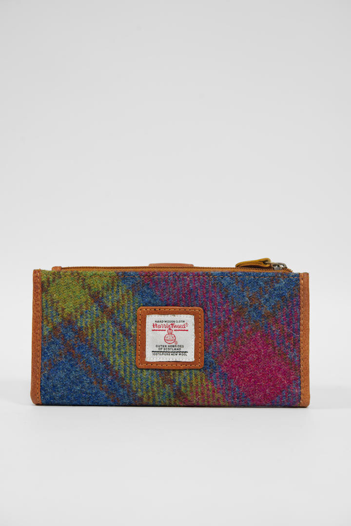 Harris Tweed St Kilda Purse | A0195 (C) (Tan Leather)