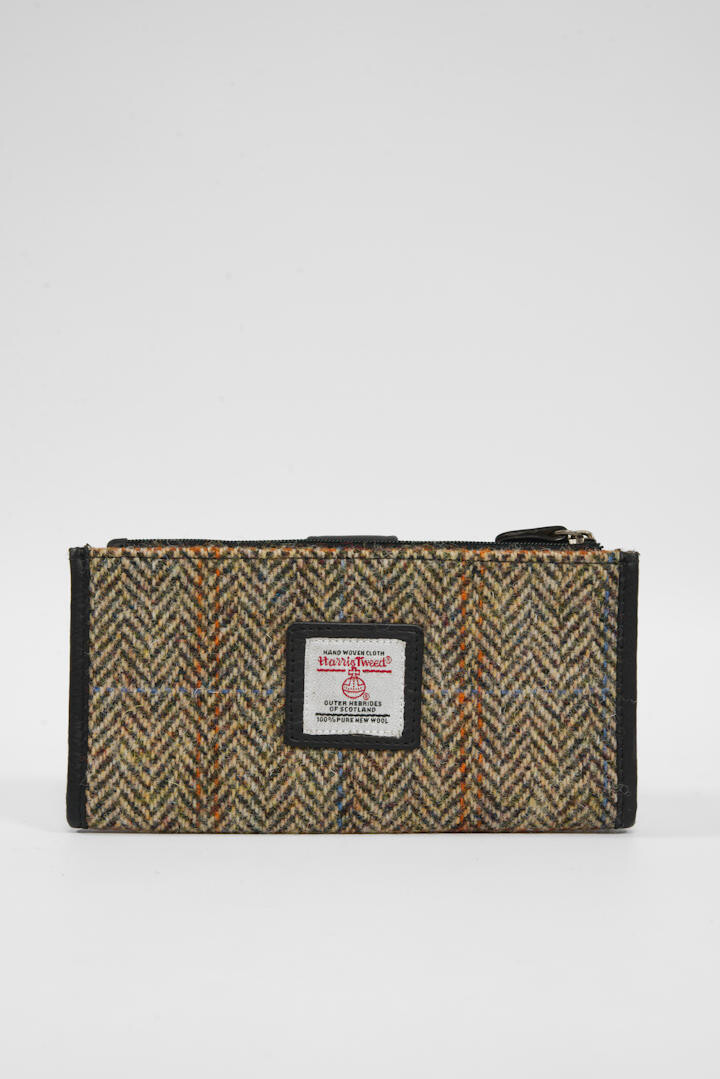 Harris Tweed St Kilda Purse | HB133 (Black Leather)