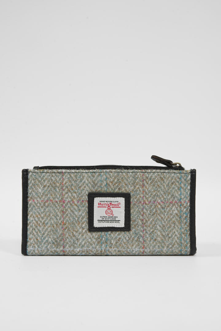 Harris Tweed St Kilda Purse | HB129 (Black Leather)