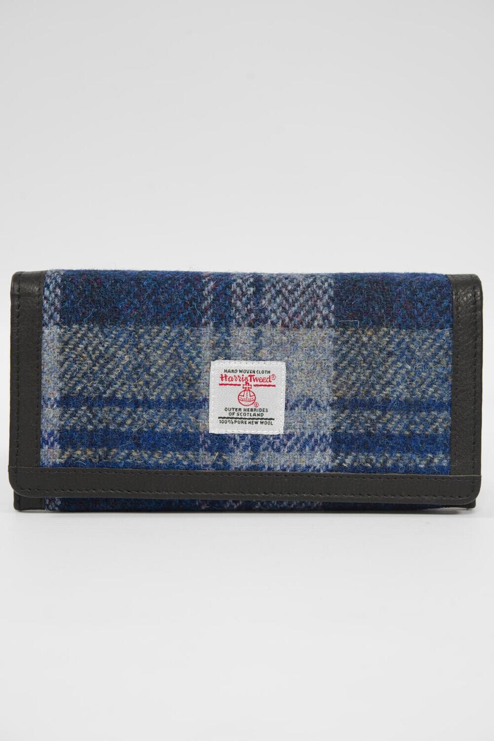 Harris Tweed Tarbert Wallet Purse | A0237 Black Leather