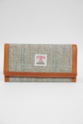 Harris Tweed Tarbert Wallet Purse | HB129 Tan Leather