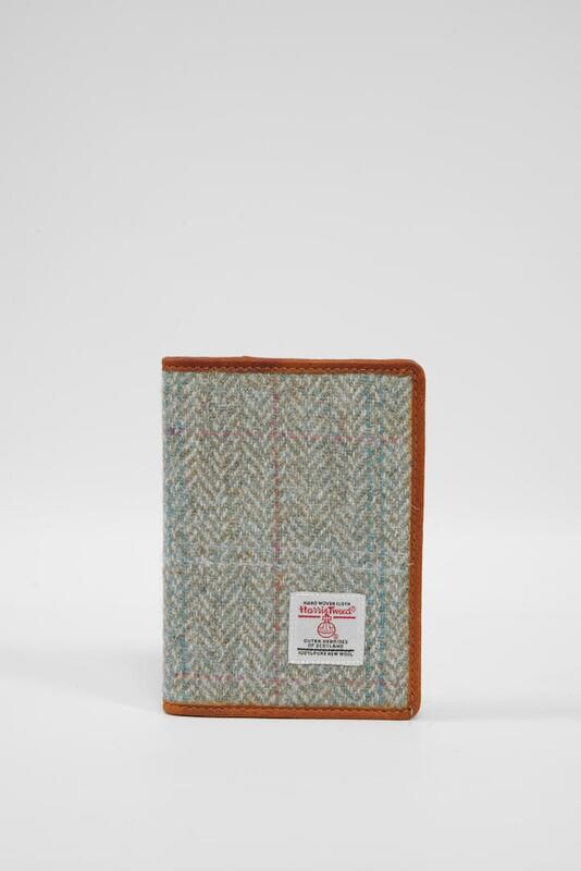 Harris Tweed Passport Cover | HB129 (Tan Leather)
