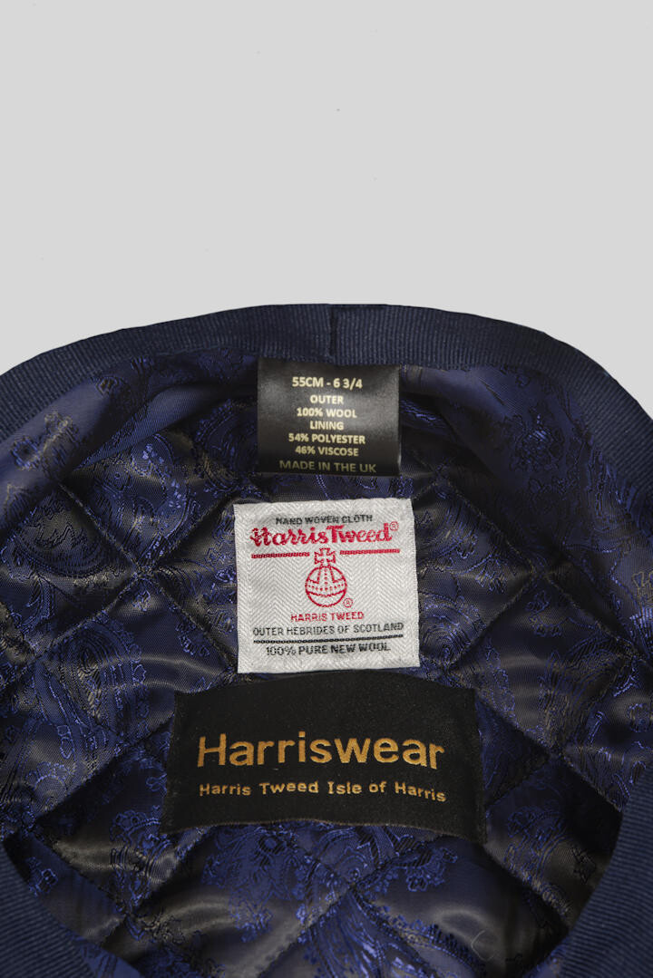 Harris Tweed 8 Piece Flat Cap | Blue Multi 