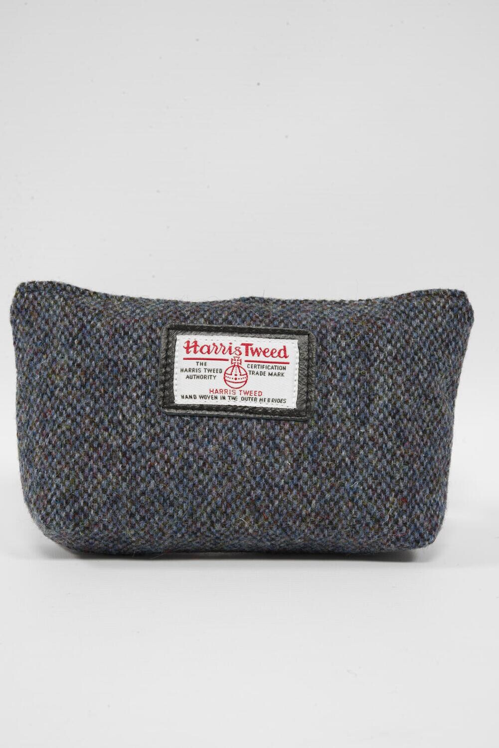 Harris Tweed Cosmetic Bag BC1 (Black Leather) Harris Tweed Cosmetic