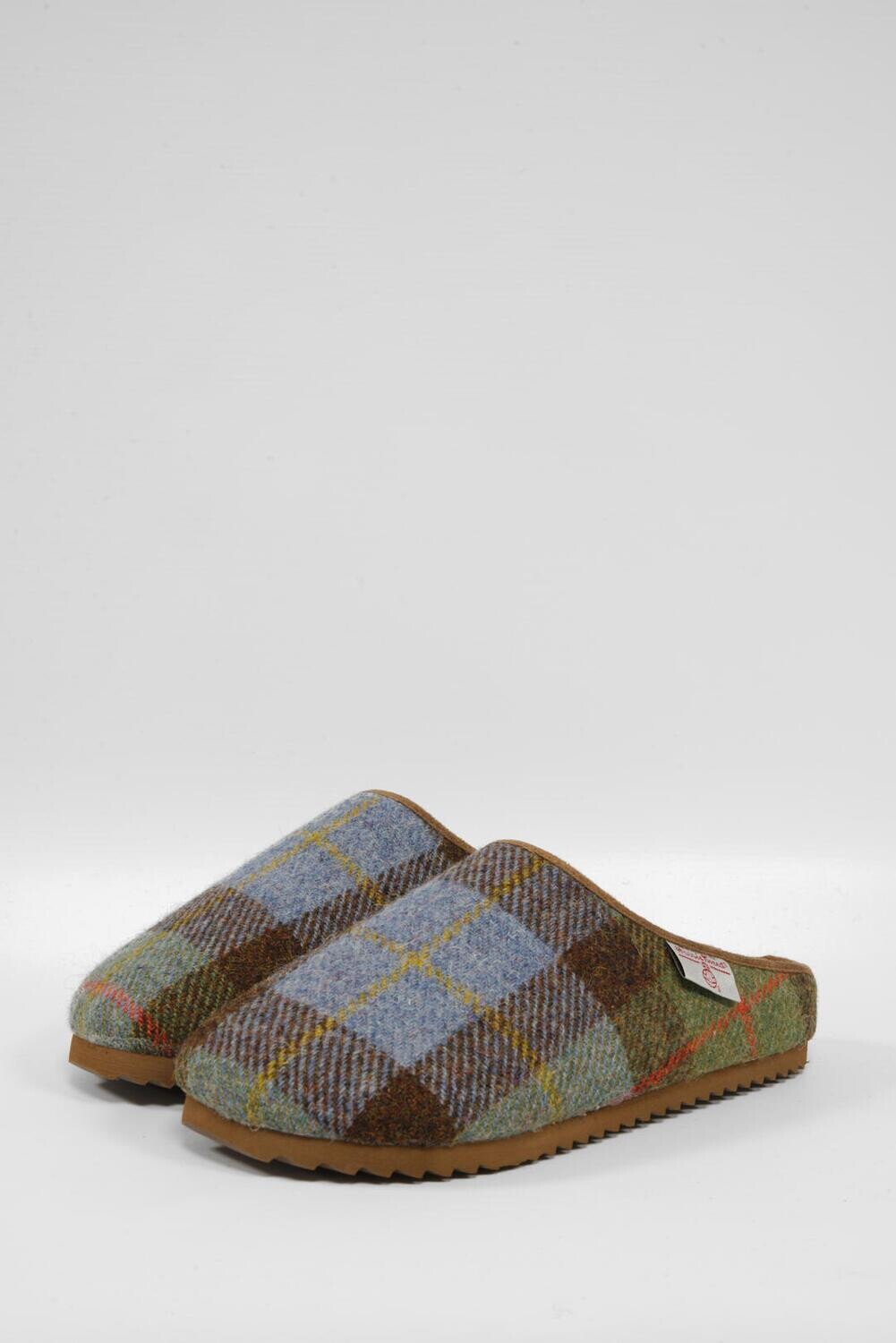 Harris Tweed Archie Clogs | Chocolate/Green Check