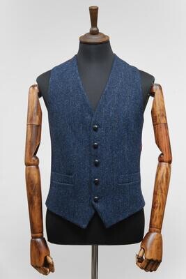 Harris Tweed Iain Waistcoat | Navy Herringbone