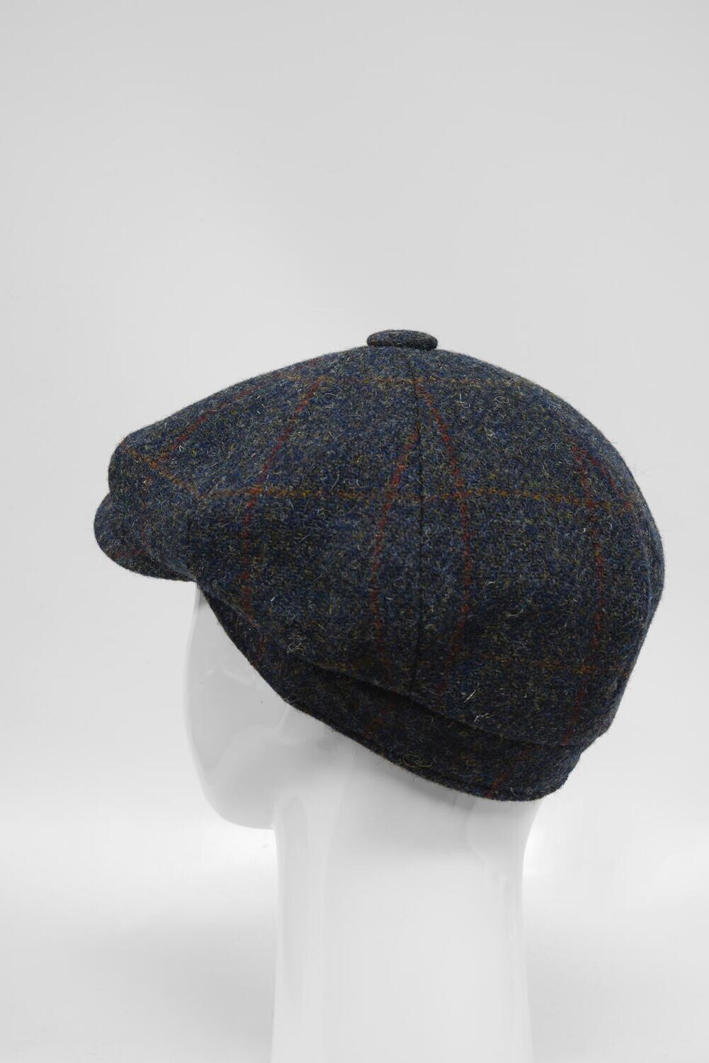 Harris Tweed 8 Piece Flat Cap | Blue Multi 