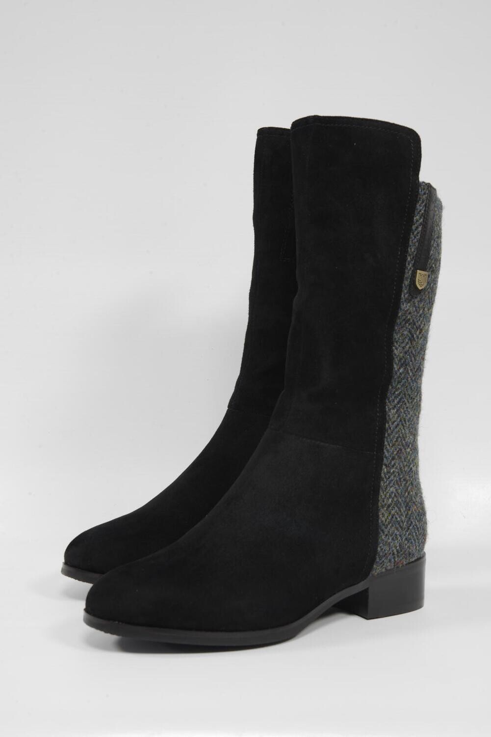 Harris tweed knee high boots cheap