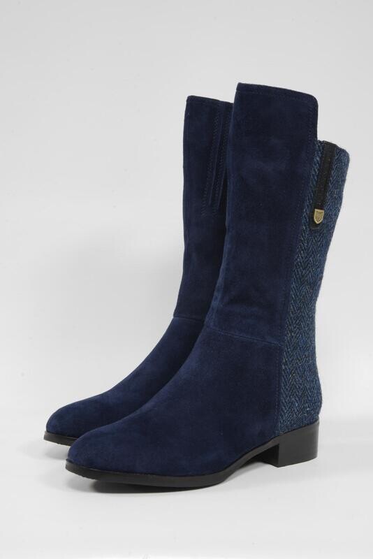 Harris Tweed Brodie Boots | Navy Herringbone