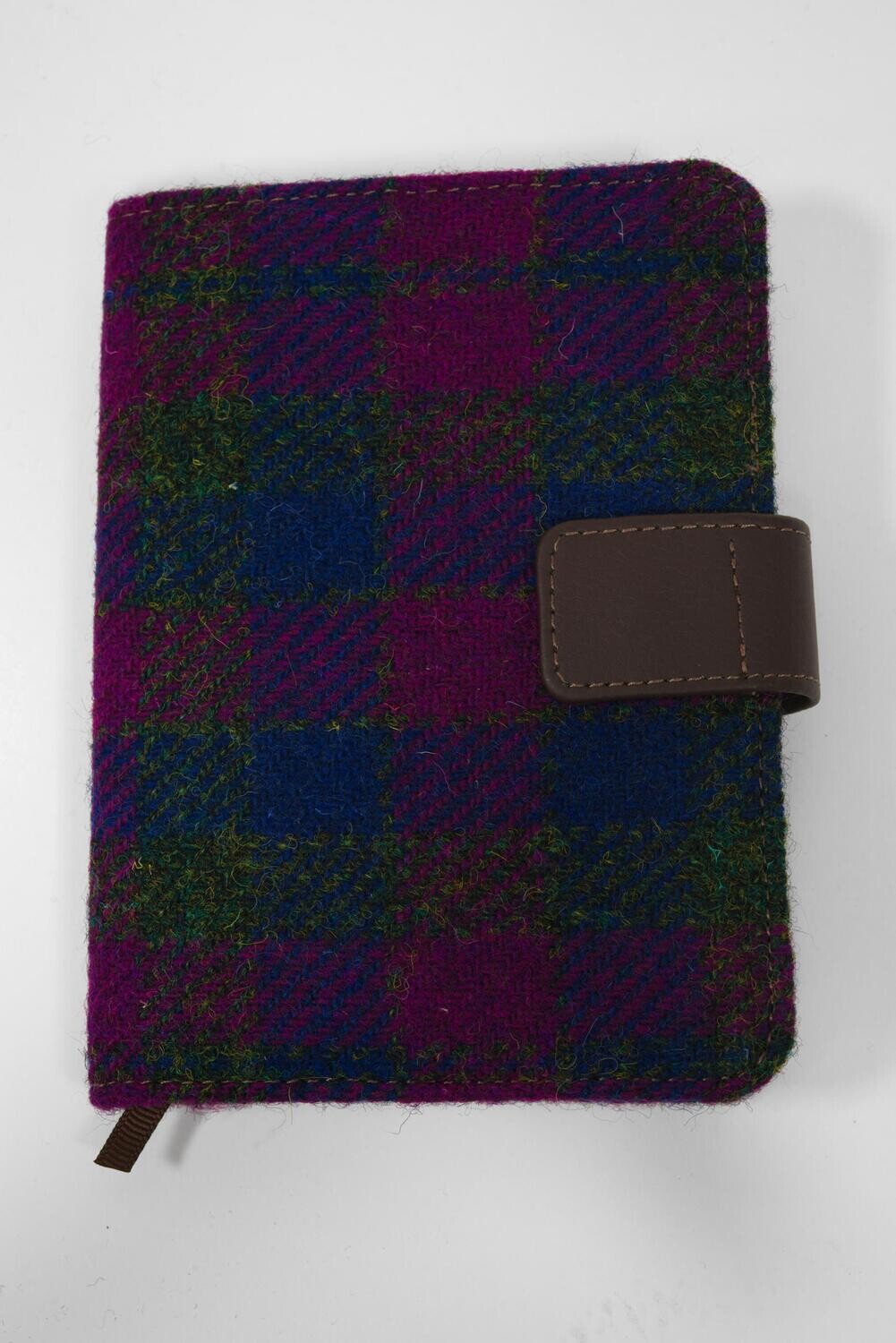 Harris Tweed Address Book | Purple Navy Check