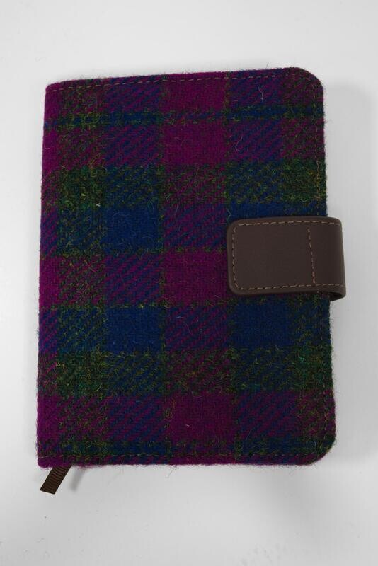 Harris Tweed Address Book | Purple Navy Check