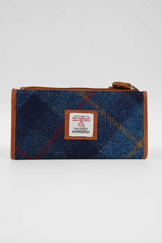 Harris Tweed St Kilda Purse | A075 (C) Tan Leather