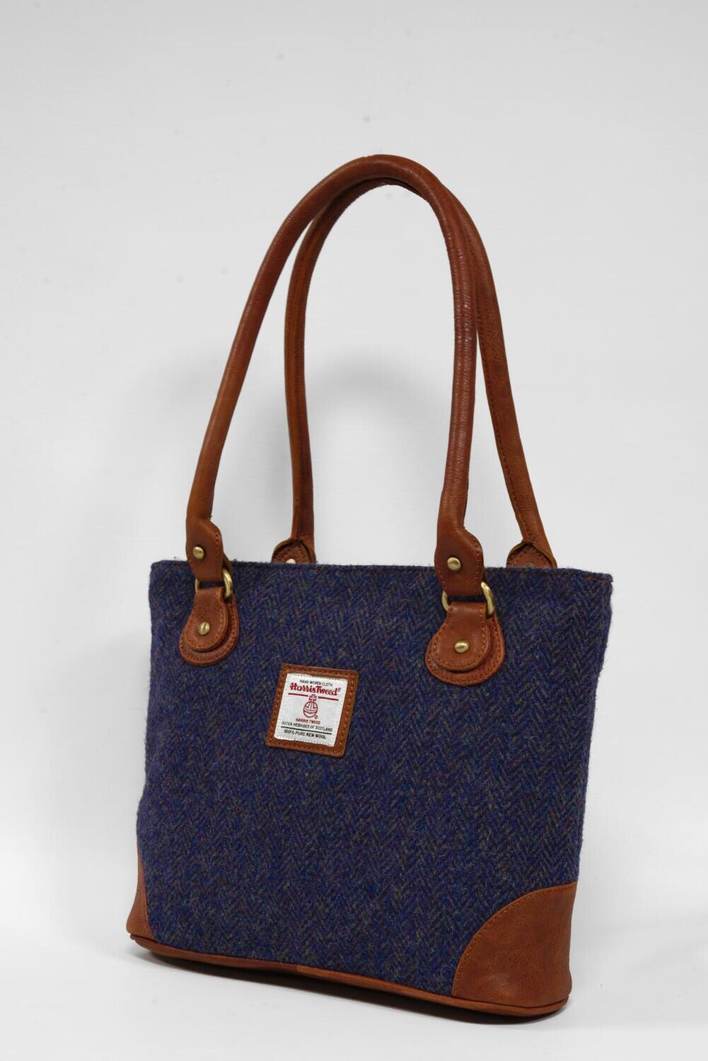 Harris Tweed Tote Bag Style 2 | HB116 (Tan Leather)