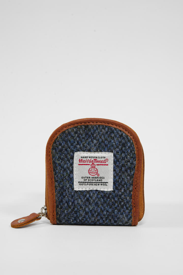Harris Tweed Lewis Tray Coin Purse BC4 Tan Leather
