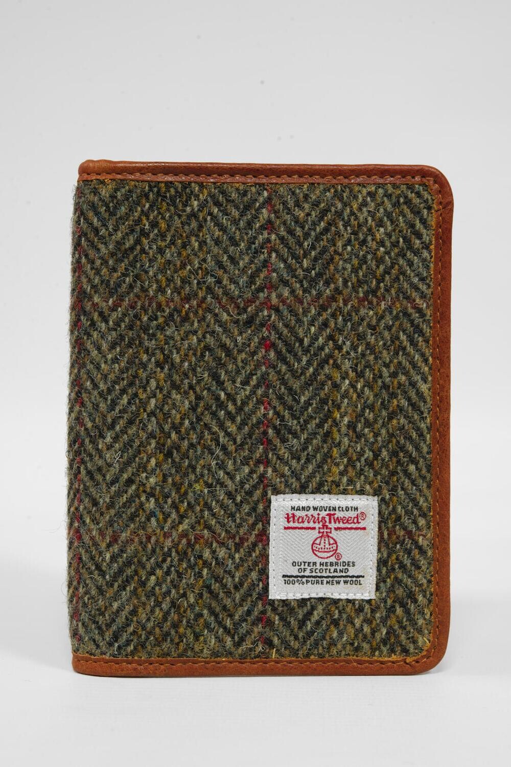 Harris Tweed Passport Cover | HB127 Tan Leather