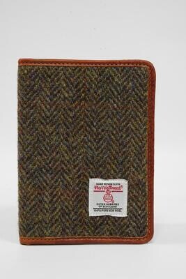 Harris Tweed Passport Cover | HB40 Tan Leather
