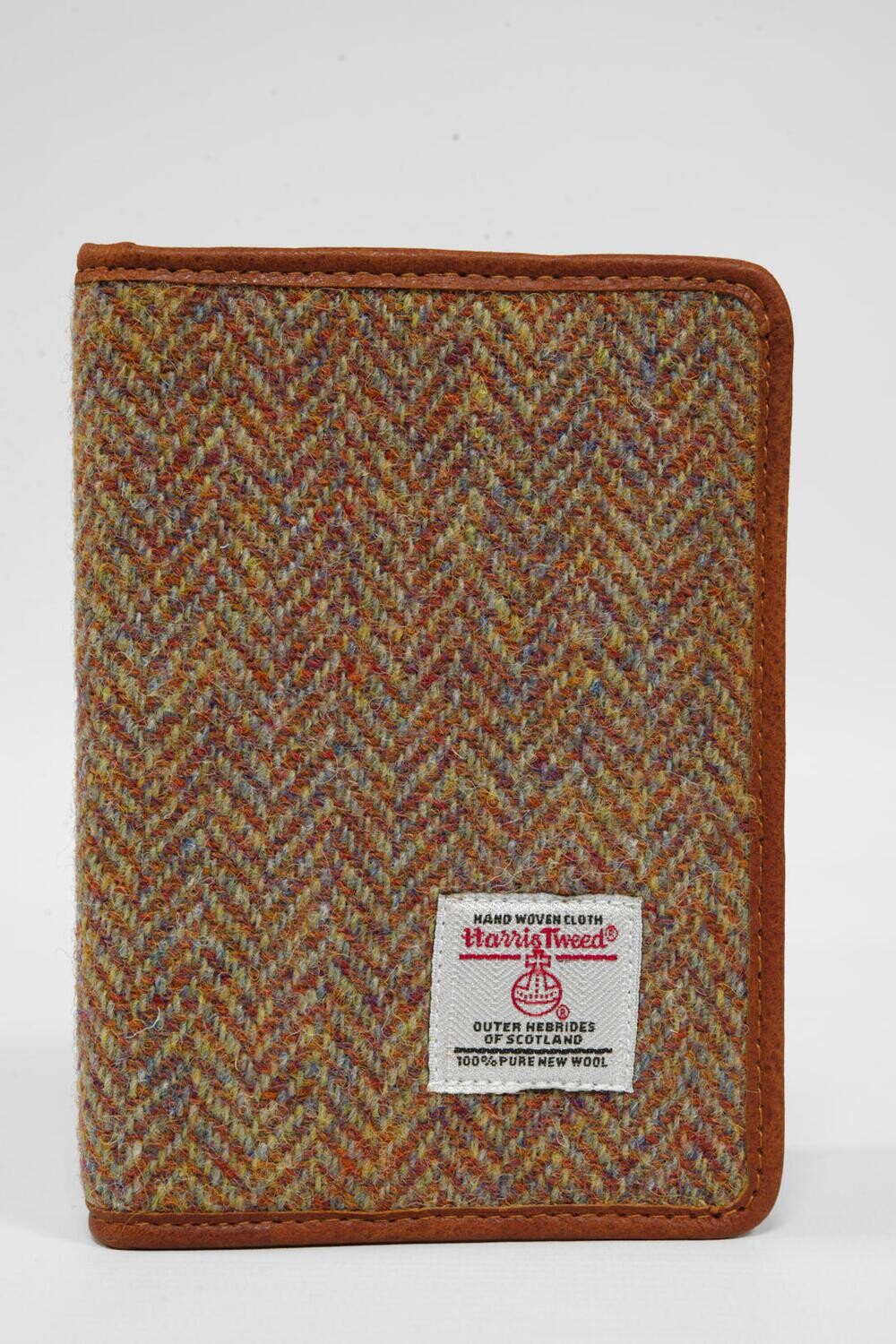Harris Tweed Passport Cover | HB135 Tan Leather