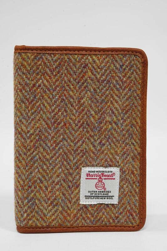 Harris Tweed Passport Cover | HB135 Tan Leather
