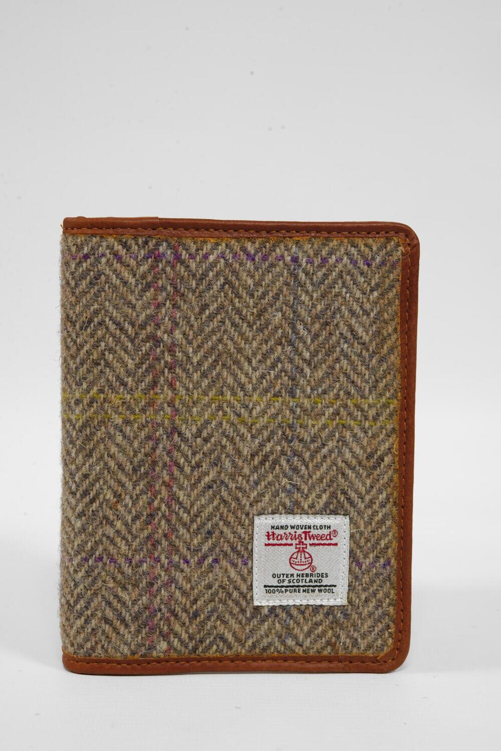 Harris Tweed Passport Cover | HB137 Tan Leather
