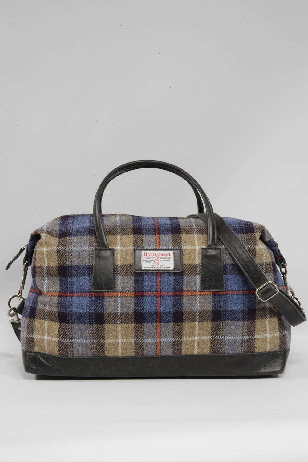 Harris Tweed Luggage Bag | A072 (Black Leather)