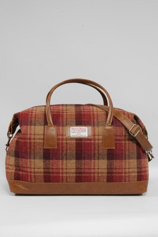 Harris Tweed Luggage Bag | A0238 (Tan Leather)