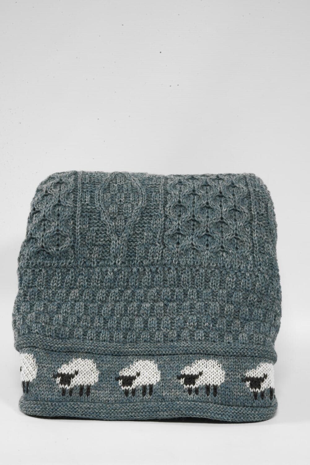 100% Pure Wool Knitted Throw | Sheep