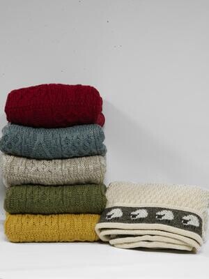 100% Pure Wool Knitted Throws