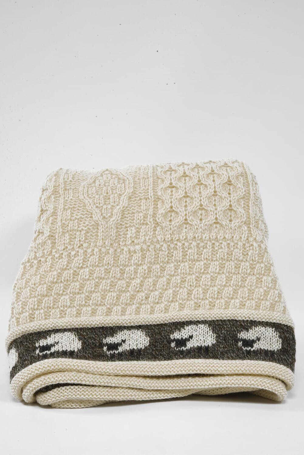 100% Pure Wool Knitted Throw | Sheep