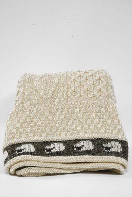 100% Pure Wool Knitted Throw | Sheep