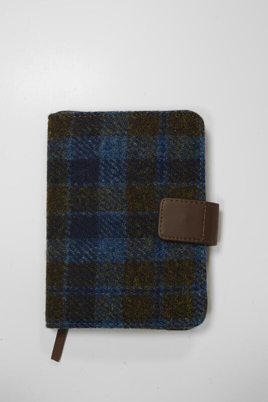 Harris Tweed Address Book | Blue Brown Check