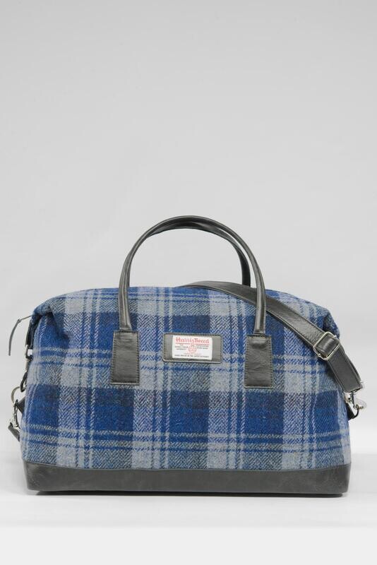 Harris Tweed Luggage Bag | A0237 (Black Leather)