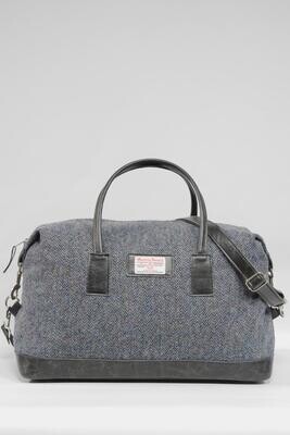 Harris Tweed Luggage Bag | BC1 (Black Leather)