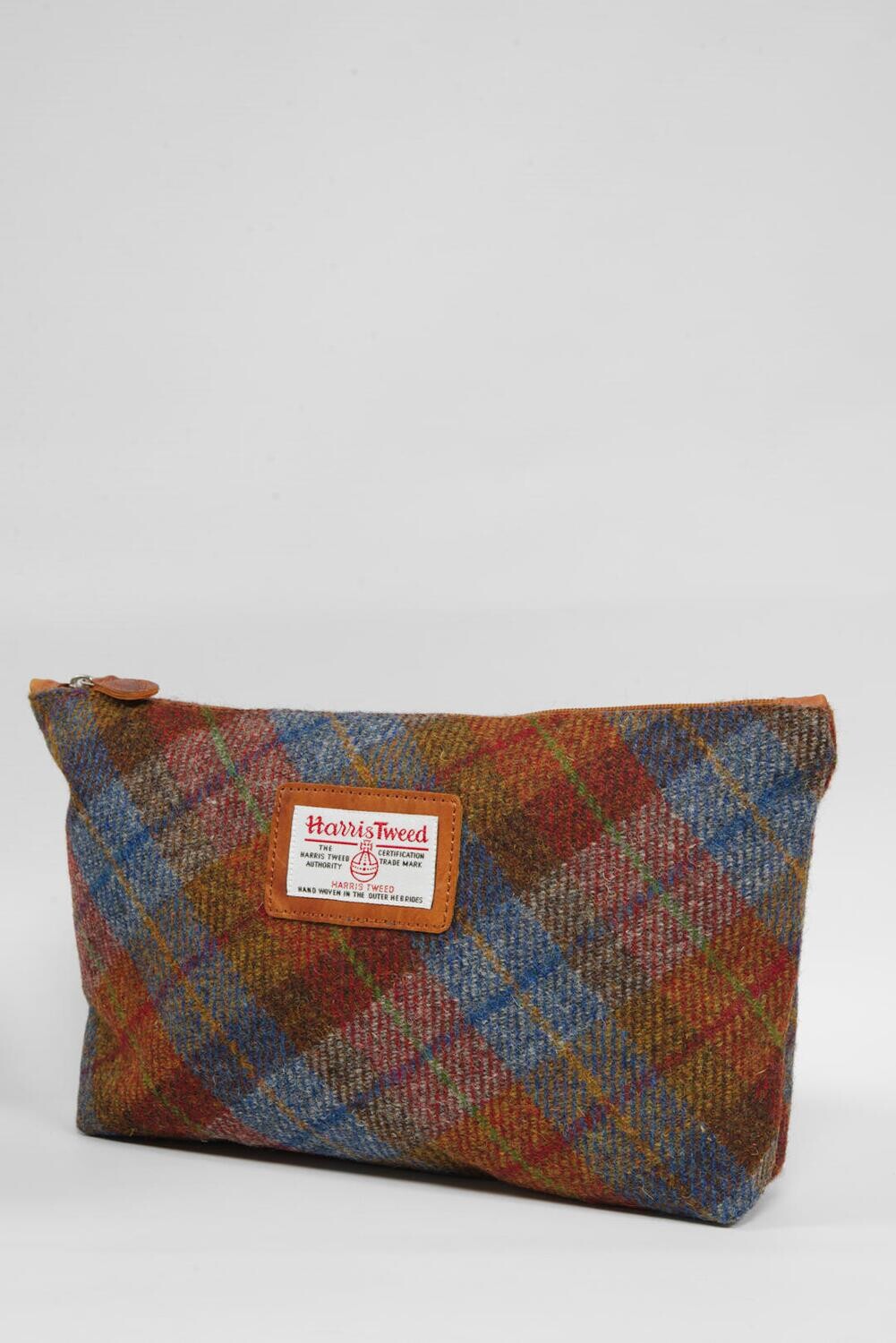 Harris Tweed Toiletries Bag A069 (Tan Leather) Harris Tweed