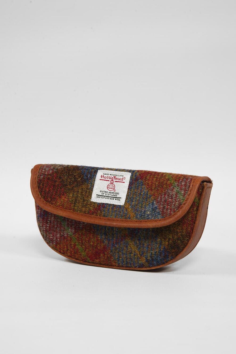 Harris Tweed Spectacle Case Style 2 | A0212(c) (Tan Leather)