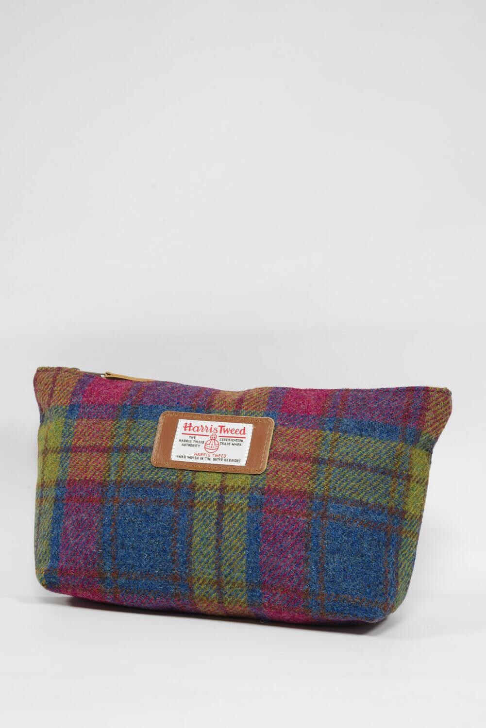 Harris Tweed Toiletries Bag A069 (Tan Leather) Harris Tweed