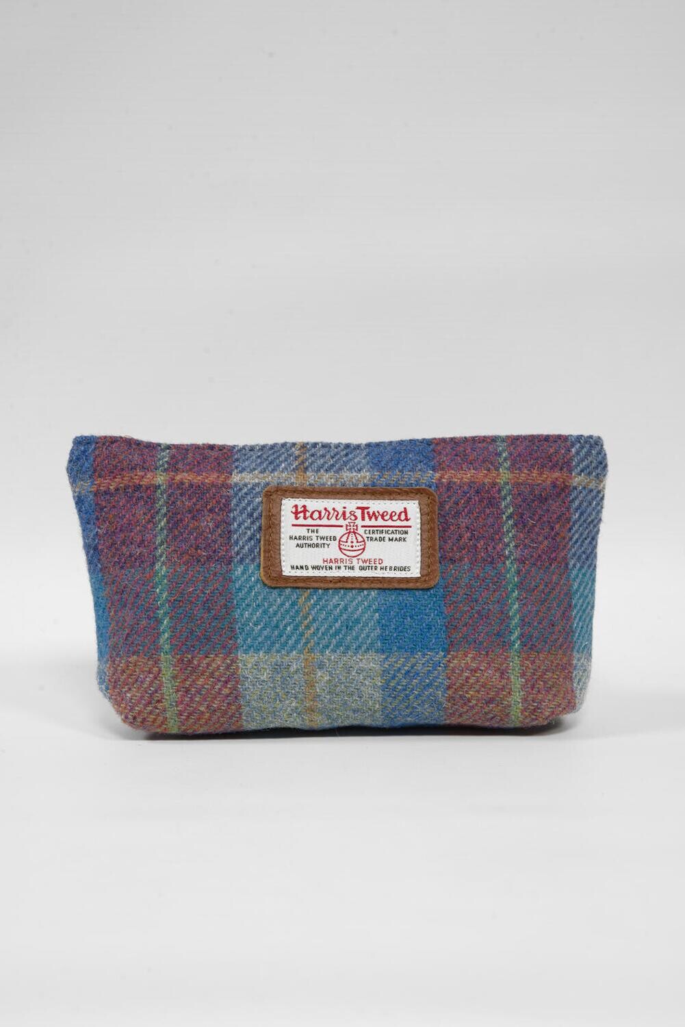 Harris Tweed Cosmetic Bag A069 (Tan Leather) Harris Tweed Cosmetic